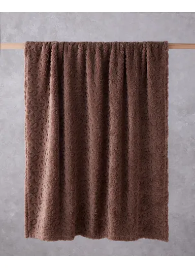 Leopard Jacquard Wellsoft TV Blanket 120x160 cm Dark Beige