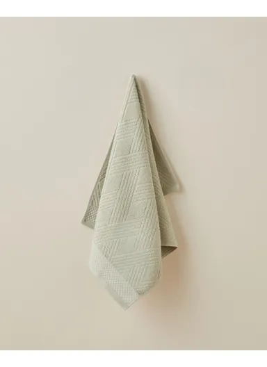 Chic Diamond Cotton Face Towel 50x80 cm Light Green