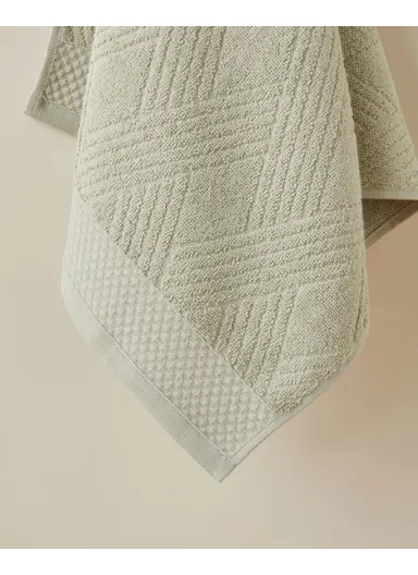 Chic Diamond Cotton Face Towel 50x80 cm Light Green