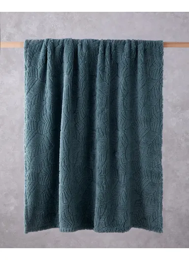 Leafy Garden Jacquard Wellsoft TV Blanket 120x160 cm Sage