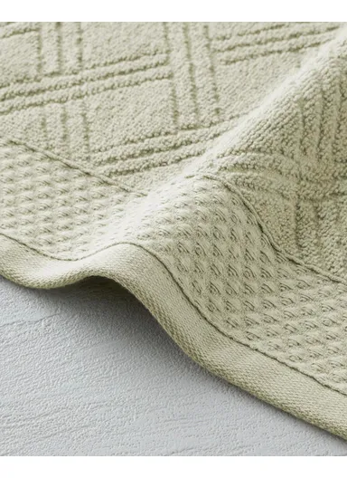 Chic Diamond Cotton Hand Towel 30x45 cm Light Green