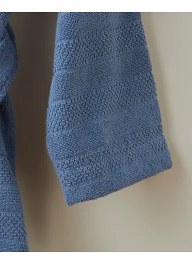 Sandy Stripe Cotton Bathrobe S-M Navy Blue
