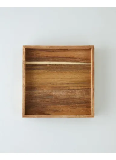 Acacia Decorative Tray 25x25x5 cm Dark Brown