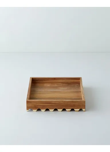 Acacia Decorative Tray 25x25x5 cm Dark Brown