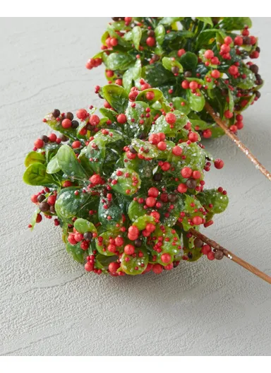 Ball Flower Single Branch Artificial Flower 61 cm Red - Green