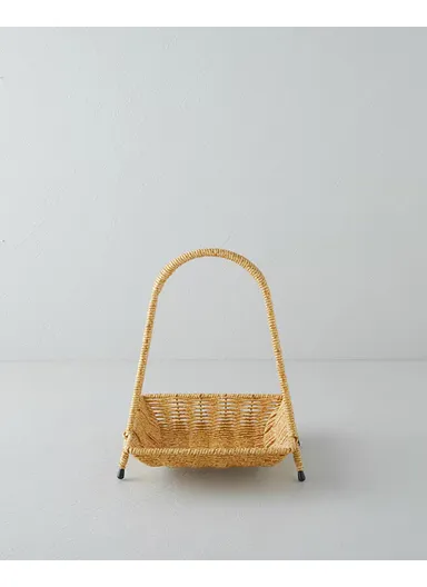 Wicker Plastic Rattan Folded Service 23x19x25 cm Light Brown