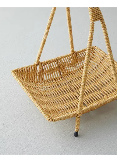 Wicker Plastic Rattan Folded Service 23x19x25 cm Light Brown