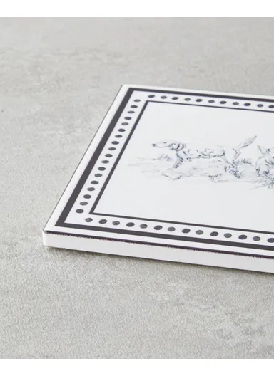 Victoria Ceramic Coaster 10.8x0.8 cm Black - White