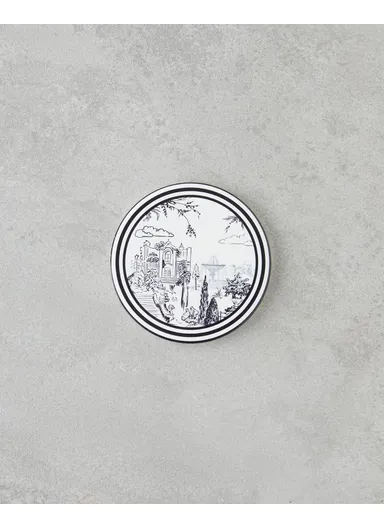 Elegant Ceramic Coaster 10.8x0.8 cm Black - White