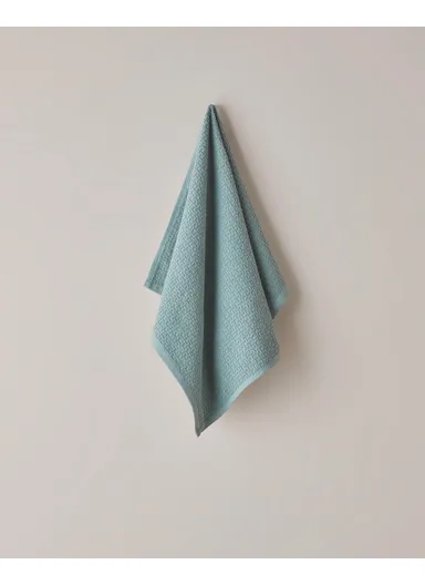 Grid Cotton Face Towel 50x70 cm Dark Green