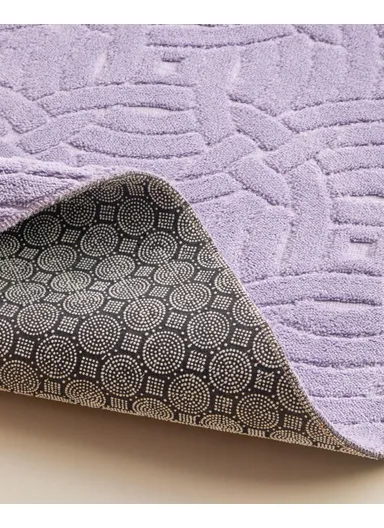 Wavelet Bath Mat Set 60x100 cm + 50x60 cm Purple