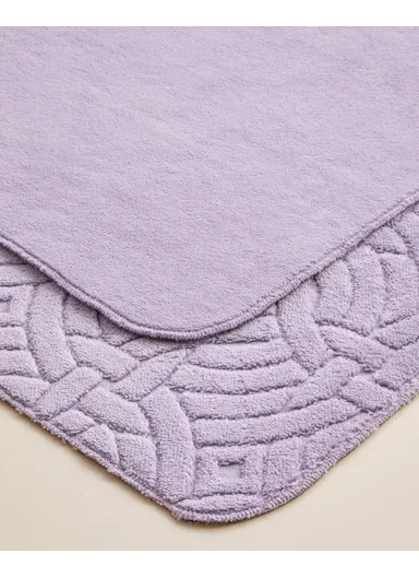 Wavelet Bath Mat Set 60x100 cm + 50x60 cm Purple