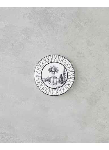 Arborelle Ceramic Coaster 10.8x0.8 cm Black - White