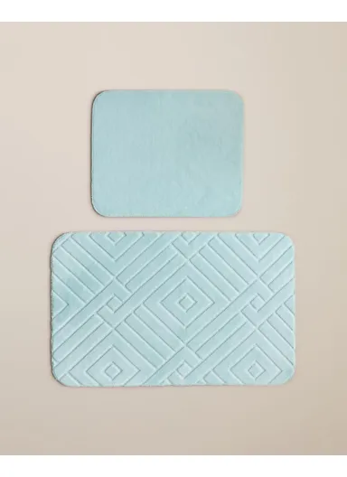 Twillow Bath Mat Set 60x100 cm + 50x60 cm Aqua Green