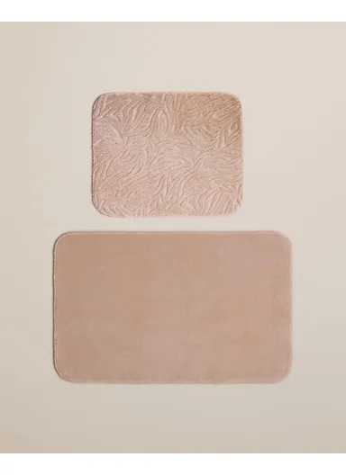 Strala Bath Mat Set 60x100 cm + 50x60 cm Dark Beige