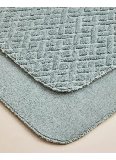 Gridline Bath Mat Set 60x100 cm + 50x60 cm Dark Green