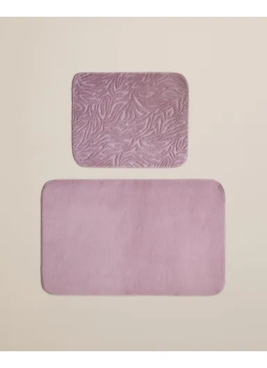 Strala Bath Mat Set 60x100 cm + 50x60 cm Dusty Rose