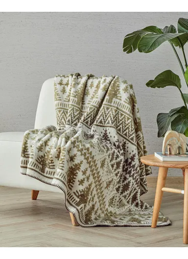 Noble Pine Acrylic Cotton TV Blanket 130x170 cm Green