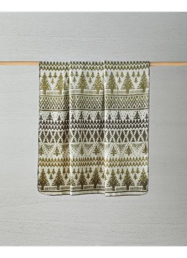 Noble Pine Acrylic Cotton TV Blanket 130x170 cm Green