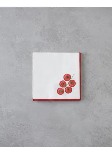 Clyra Paper 20-Pieces Paper Napkins 33x33 cm White - Red