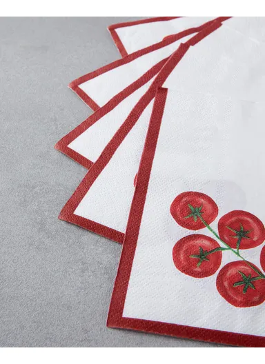 Clyra Paper 20-Pieces Paper Napkins 33x33 cm White - Red