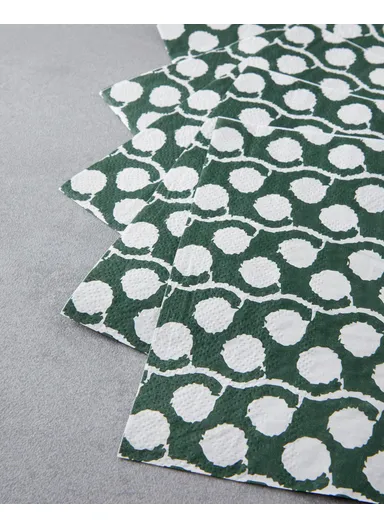 Mossica 20-Pieces Paper Napkins 33x33 cm Green