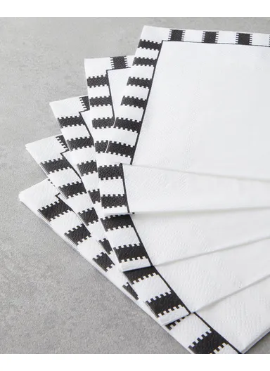 Nuvia Paper 20-Pieces Paper Napkins 33x33 cm Black - White