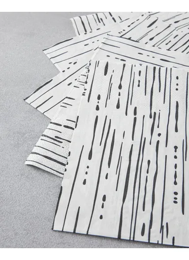 Darkness Paper 20-Pieces Paper Napkins 33x33 cm Black - White