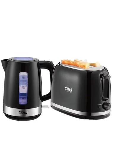 Smart Electric Kettle &amp; Toaster Set Fast Boil, 7-Temp Toasting, Compact Design KS0008