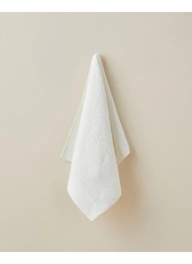 Chic Diamond Cotton Face Towel 50x80 cm Ivory