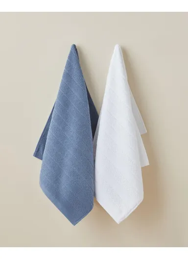 Sandy Stripe Cotton Face Towel 50x80 cm Navy Blue