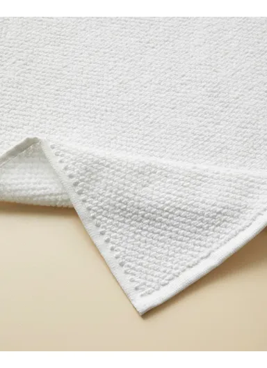 Sandy Stripe Cotton Foot Towel 50x70 cm White