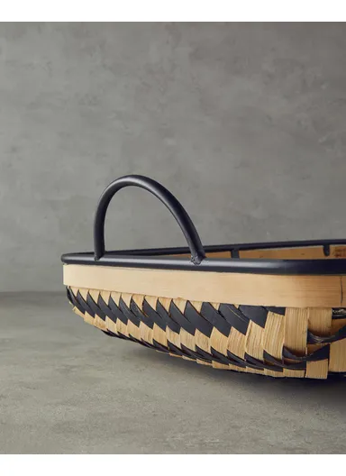 Bamboo Bamboo Decorative Tray 65x42x18 cm Natural-black