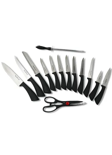 15-Pieces Stainless Steel Knife Set with Wooden Block  (W10 x D13 x H21)cm