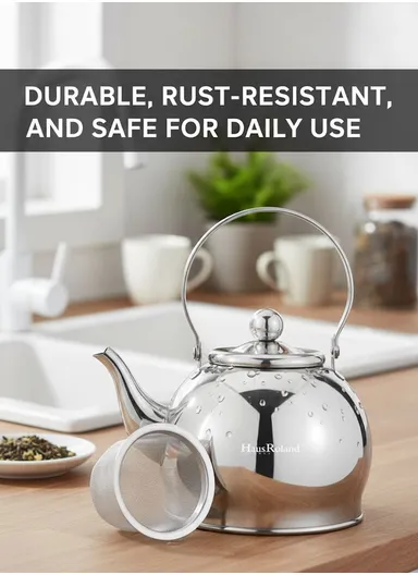 1.0L Stainless Steel Tea Kettle with Ergonomic Handle HR710-1