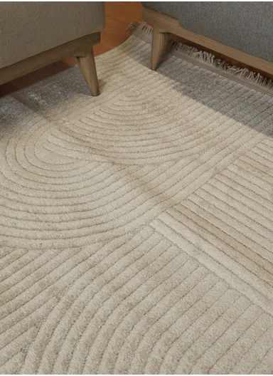 160x230cm Silk Thread Carpet - Beige