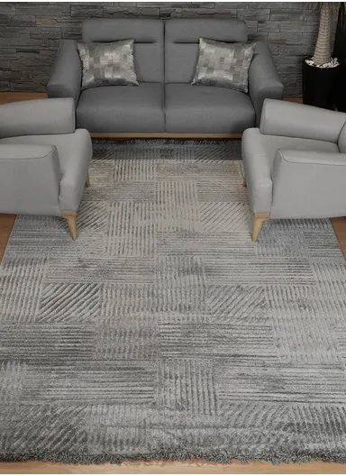 200x280cm Silk Thread Carpet - Grey