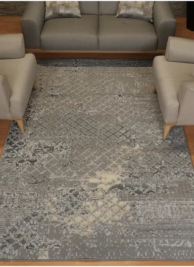 80x300cm Silk Thread Carpet - Grey
