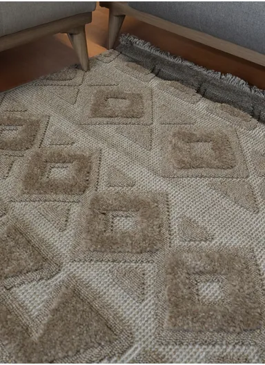 160x230cm Silk Thread Carpet - Light Brown