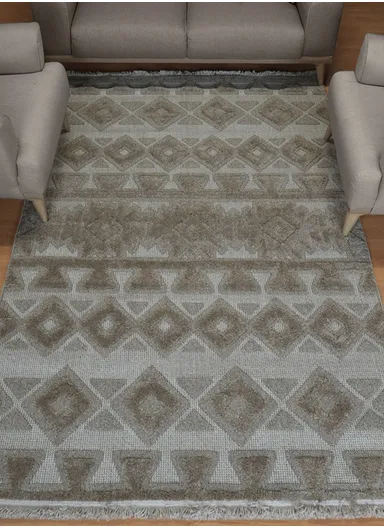 240x340cm Silk Thread Carpet - Light Brown