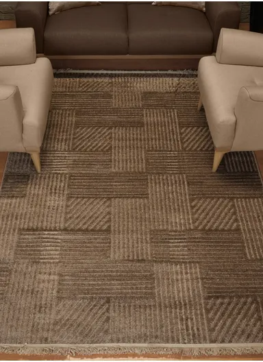 240x340cm Silk Thread Carpet - Brown