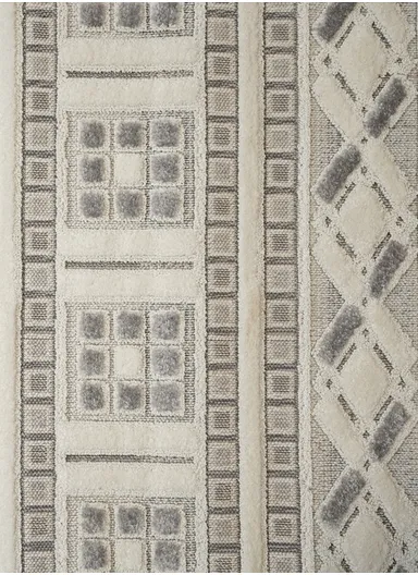 240x340cm Silk Thread Carpet - White &amp; Grey