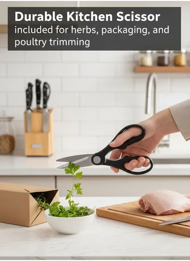 6-Pieces Kitchen Knife Set with Non-Stick Coated Blades &amp; Ceramic Peeler HR011-1