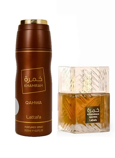 Khamrah Qahwa EDP Spray Unisex 100ml+200ml Qahwa Body Spray Gift Set