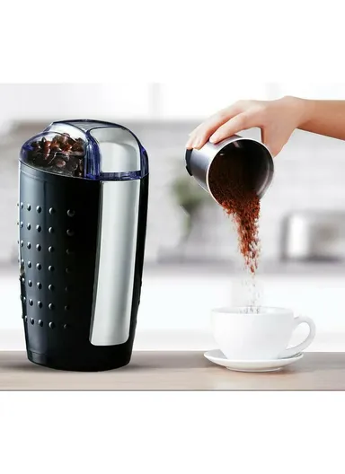 Electric Coffee &amp; Spice Grinder 150W 80g High-Efficiency Motor ZD965 - Black