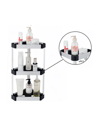 3-Tier Corner Rack To Maximize Space and Organize Various Essentials (L30 x W20.6 x H51.5)cm ZD877
