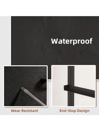 2-Drawer Storage Dresser, Bedroom Nightstand with Metal Frame &amp; Fabric Bins, Living Room End Table SD201 (W42 x D30 x H55)cm - Black