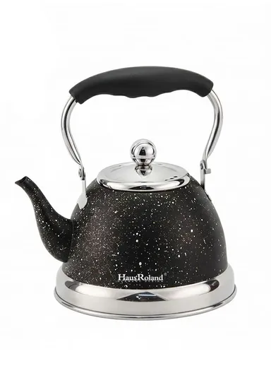 1.5L Stainless Steel Tea Kettle With Bakelite Handle &amp; Color-Coated Body - Black
