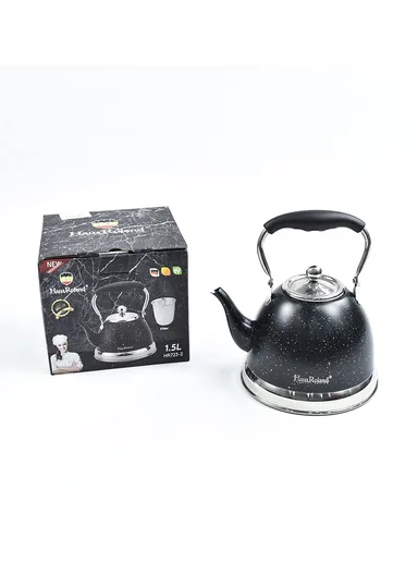 1.5L Stainless Steel Tea Kettle With Bakelite Handle &amp; Color-Coated Body - Grey