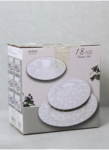 18 Pieces Rounded Stoneware Dinnerware Set, Dishwasher &amp; Microwave Safe Durable Everyday Dining Set YH18-119